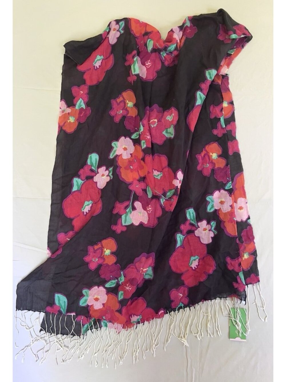 Lilly Pulitzer Murfee Scarf Wild Confetti Floral Silk Cashmere Blend Fringe NWT